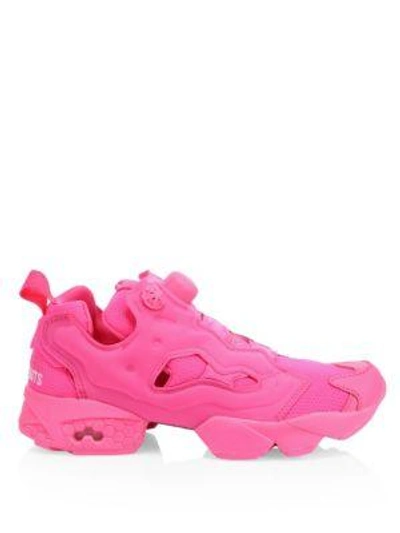 Shop Vetements Fluo Instapump Fury Sneakers In Pink