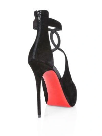 Shop Christian Louboutin Rosie Velvet D'orsay Stiletto Sandals In Black