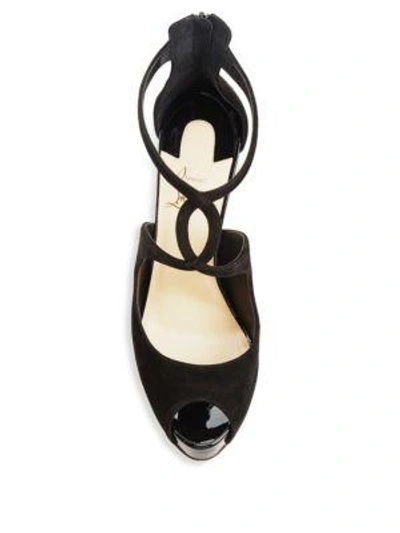 Shop Christian Louboutin Rosie Velvet D'orsay Stiletto Sandals In Black
