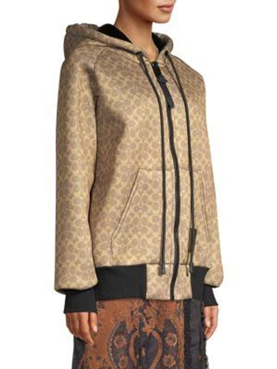 Shop Coach 1941 Signature Hoodie In Brown Multi