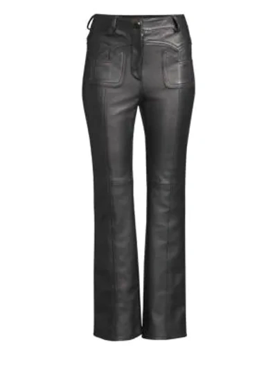 Shop Coach 1941 Flared Leather Pants In Black