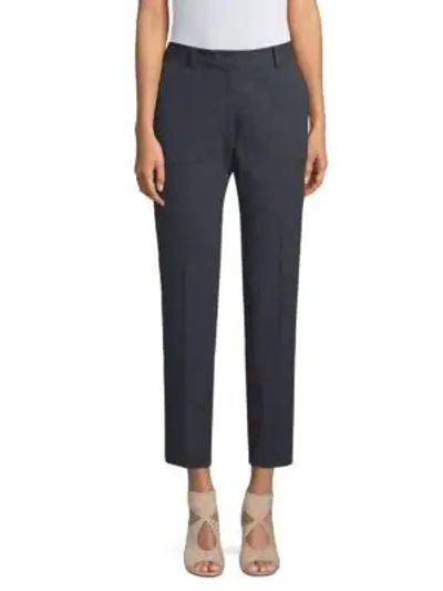 Shop Becken Flat Front Trousers In Navy