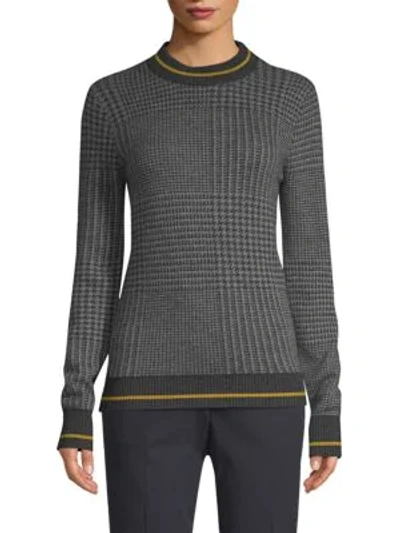 Shop Becken Prince Of Wales Mockneck Sweater In Grey
