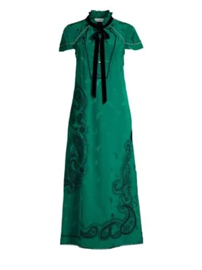 Shop Coach 1941 Embroidered Western Midi Dress In Forest