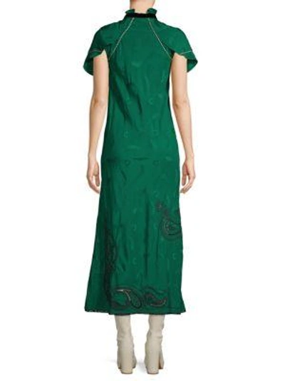 Shop Coach 1941 Embroidered Western Midi Dress In Forest
