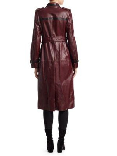 Shop Coach 1941 Western Leather Trench Coat In Mahogany