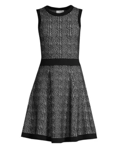 Shop Kate Spade Out West Mod Plaid Sweater Dress In Black