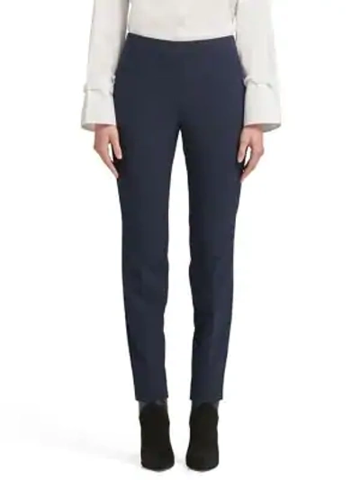 Shop Donna Karan Straight-leg Side Zip Pants In Classic Navy