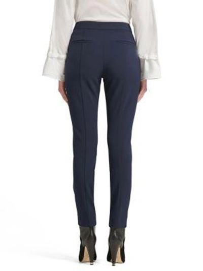 Shop Donna Karan Straight-leg Side Zip Pants In Classic Navy