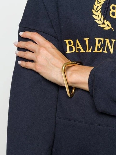 Shop Balenciaga Triangle Bracelet In Metallic