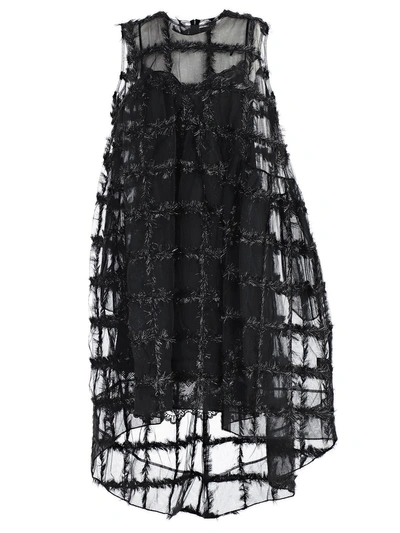 Shop Simone Rocha Asymmetric Sleeveless Dress In Black