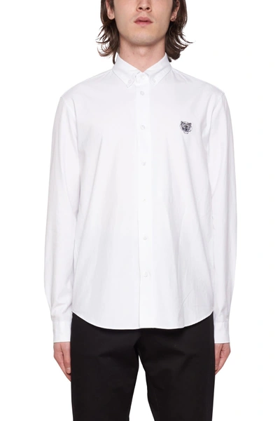 Shop Kenzo Tiger Button-down Shirt In Blancbianco
