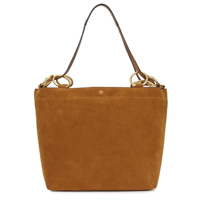 tory burch suede tote