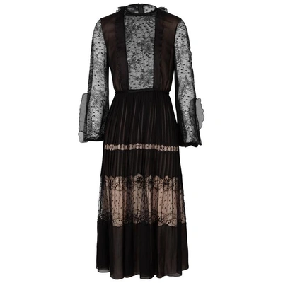 Shop Giambattista Valli Black Lace And Silk Organza Dress