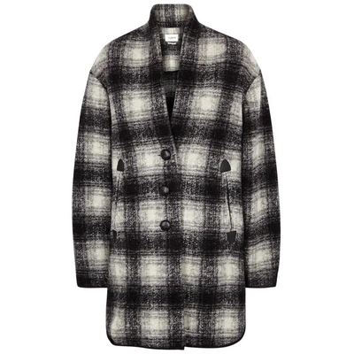 Shop Isabel Marant Étoile Gabrie Checked Wool-blend Jacket In Anthracite