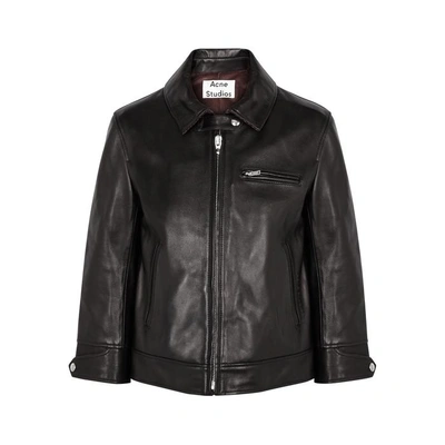 Shop Acne Studios Black Leather Jacket