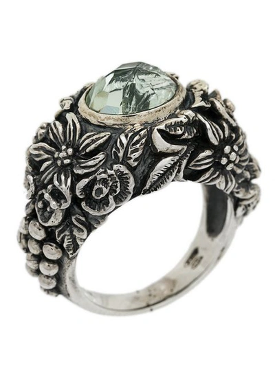Shop Ugo Cacciatori Gem And Foliage Solitary Ring In Metallic