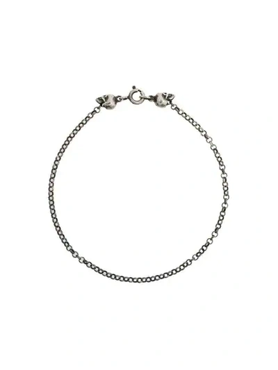 Shop Ugo Cacciatori Tiny Jail And Skulls Bracelet In Metallic