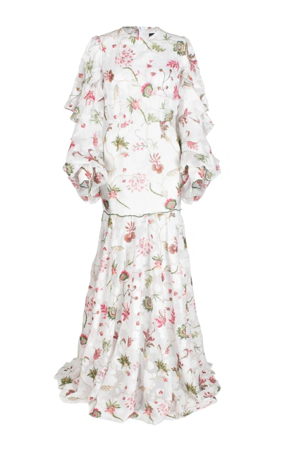 Shop Lana Mueller Youma Floral Long Sleeve Gown