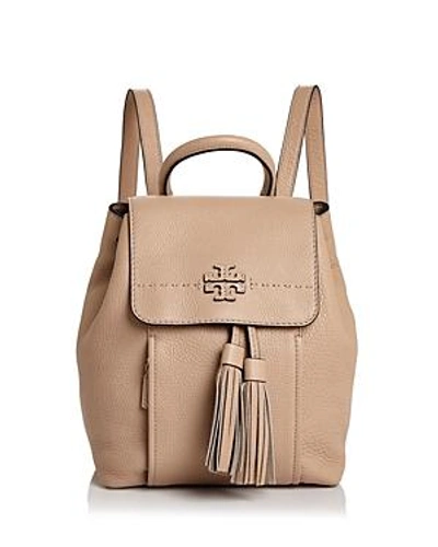 Shop Tory Burch Mcgraw Leather Backpack In Devon Sand Pink/gold