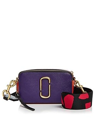 Shop Marc Jacobs Snapshot Leather Camera Bag In Violet Multi/gold