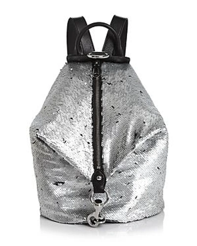 Shop Rebecca Minkoff Julian Sequin Backpack In Silver/silver