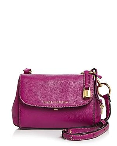 Shop Marc Jacobs Mini Boho Grind Leather Crossbody In Rhubarb/gold