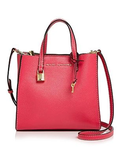 Shop Marc Jacobs The Mini Grind Leather Crossbody In Peony/gold