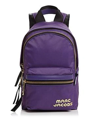Shop Marc Jacobs Trek Pack Mini Nylon Backpack In Eggplant/gold