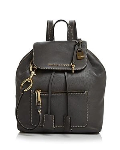 Shop Marc Jacobs The Bold Grind Leather Backpack In Forged Iron/gold