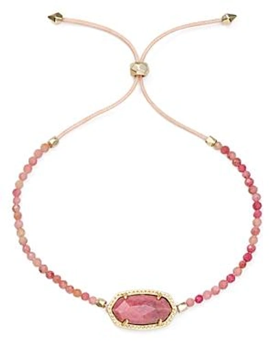 Shop Kendra Scott Elaina Beaded Slider Bracelet In Gold/pink