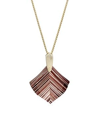 Shop Kendra Scott Aislinn Variegated Pendant Slider Necklace, 32 In Gold/brown