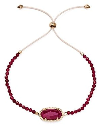 Shop Kendra Scott Elaina Beaded Slider Bracelet In Rose Gold/maroon