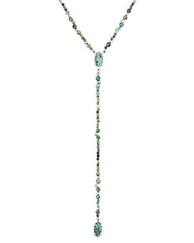 Shop Kendra Scott Bethany Stone Lariat Necklace, 17 In Silver/turquoise