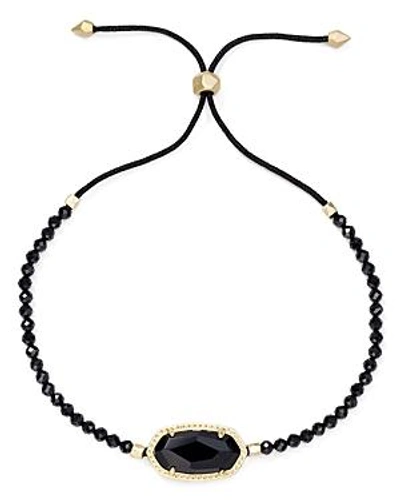 Shop Kendra Scott Elaina Beaded Slider Bracelet In Gold/black