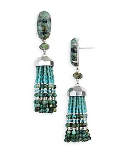 Shop Kendra Scott Dove Tassel Drop Earrings In Turquoise/silver