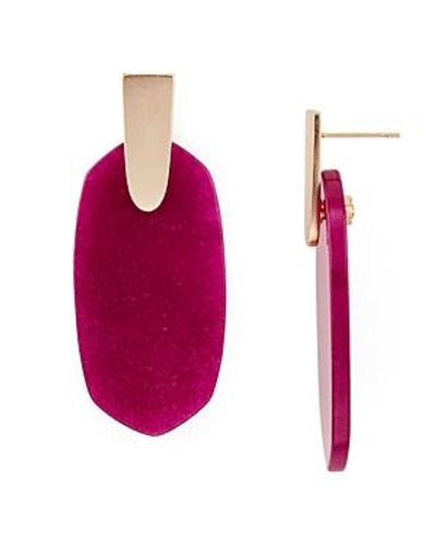 Shop Kendra Scott Aragon Earrings In Rose Gold/maroon