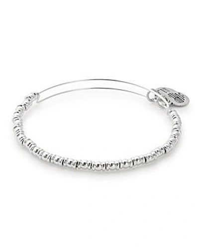 Shop Alex And Ani Rocker Beaded Expandable Wire Bangle In Silver