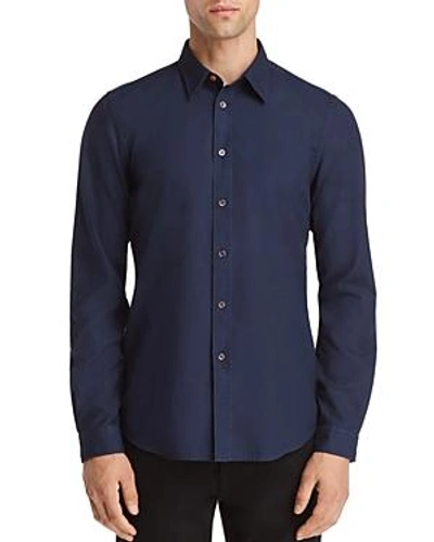 Shop Ps By Paul Smith Tonal Micro-plaid Regular Fit Sport Shirt In Blue