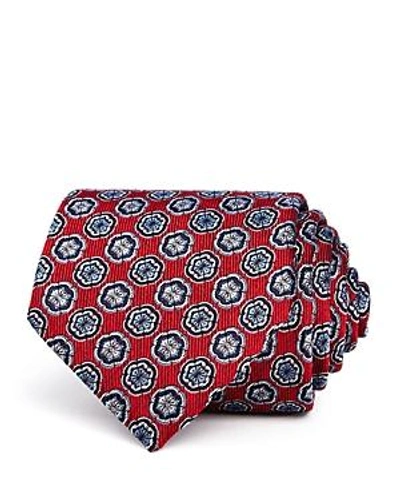 Shop Turnbull & Asser Floret-medallion Silk Classic Tie In Red