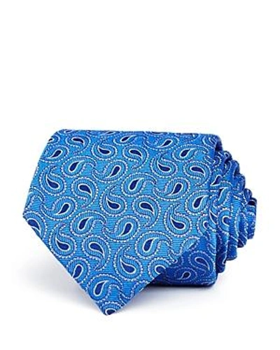 Shop Turnbull & Asser Tossed Paisley Pines Silk Classic Tie In Blue
