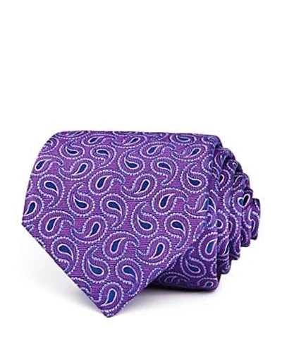Shop Turnbull & Asser Tossed Paisley Pines Silk Classic Tie In Purple
