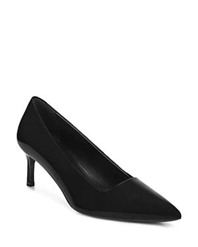 Shop Via Spiga Women's Bethany Patent Leather Mid-heel Pumps In Black