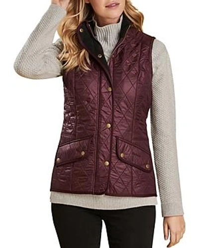 Shop Barbour Cavalry Diamond-quilted Gilet In Aubergine
