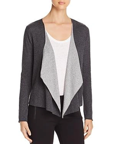 Shop Majestic Draped Open-front Cardigan In Anthracite