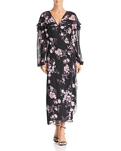 Shop Wayf Floral Wrap Dress - 100% Exclusive In Black Floral