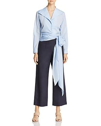 Shop Weekend Max Mara Artello Button-down Sash-detail Shirt - 100% Exclusive In Light Blue