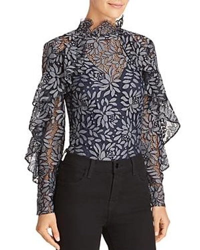 Shop Keepsake Engage Lace Top In Navy
