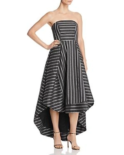 Shop C/meo Collective Moments Apart Strapless Gown In Navy Stripe