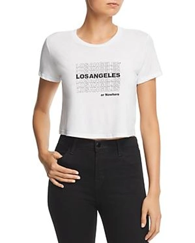 Shop Knowlita La Thank You Cropped Tee In White